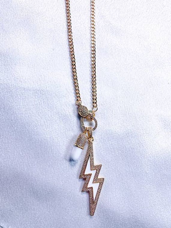 Lightning Bolt Pill Necklce