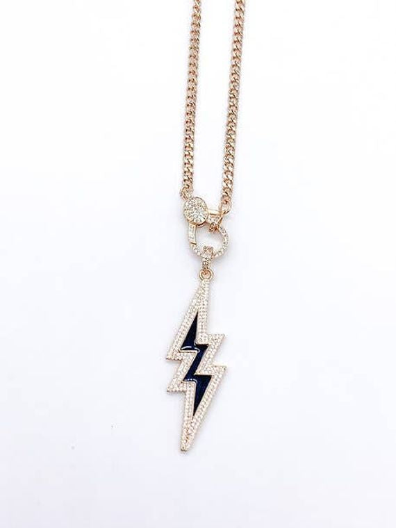 Neon Lightning Bolt Clasp Necklaces