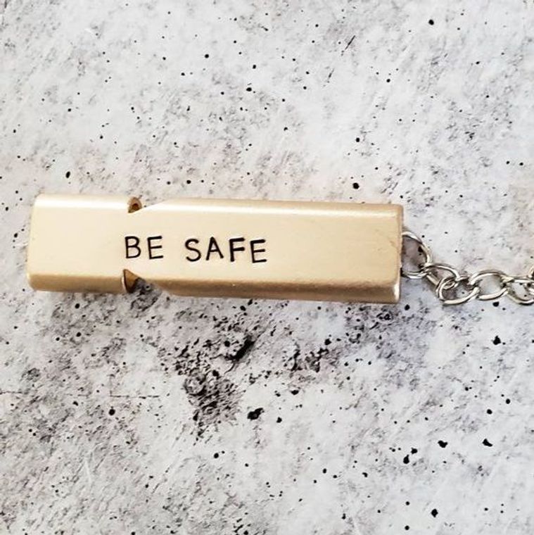 Safety Whistle Keychain-FUCK OFF Gold/Silver