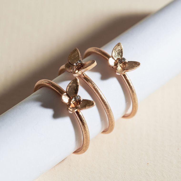 Set of 3 Butterfly Rings