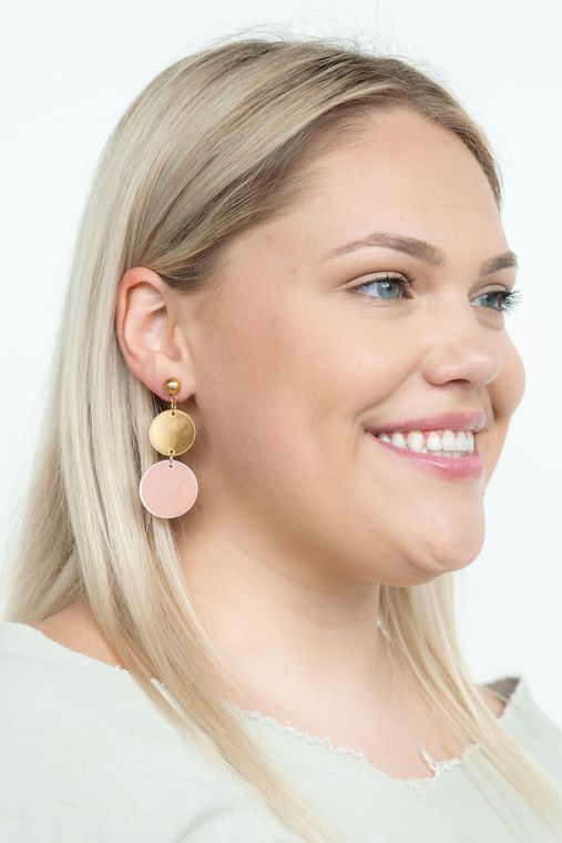 Addison - Mirrored Gold & Rose Gold / Acrylic Earrings
