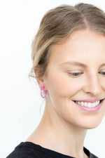 Cam Mini Hoops- Pink & Clear / Acrylic Hoop Earrings