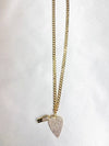 Gold Cuban Chain + Diamond Heart Pill