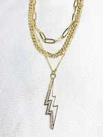 Lightning Bolt Layered Necklace Set