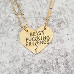 BRASS Broken Hearts Friendship Necklace CUNT