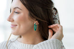 Eva Hoops - Jungle Green / Acrylic Hoop Earrings