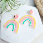 Happy Day Rainbow / Druzy + Acrylic Earrings