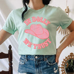 Retro In Dolly We Trust Hat Graphic Tee