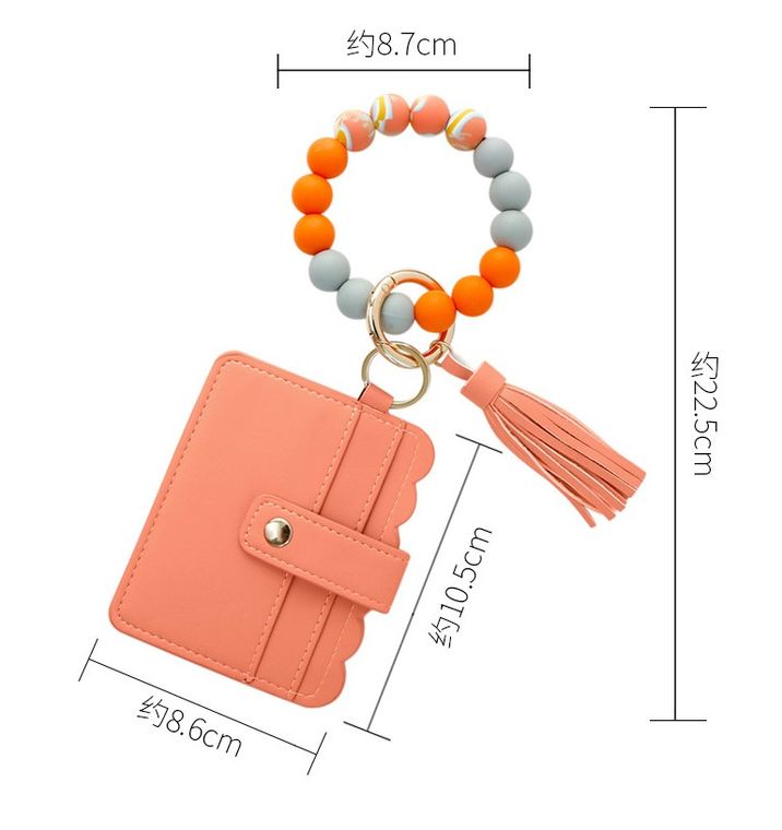 Bracelet Key Chain Wristlet with Card Holder (Multiple Options)