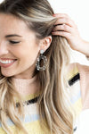 Sloan - Silver Flake / Druzy + Acrylic Earrings