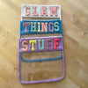 Clear Nylon Zipper Pouch with Chenille Letter Patches-PURPLE-STUFF