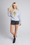 Leopard Smiley Bolt Oversize Sweatshirt