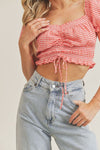 Red Gingham Crop Top