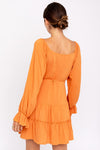 Dusty Orange Puff Sleeve Dress