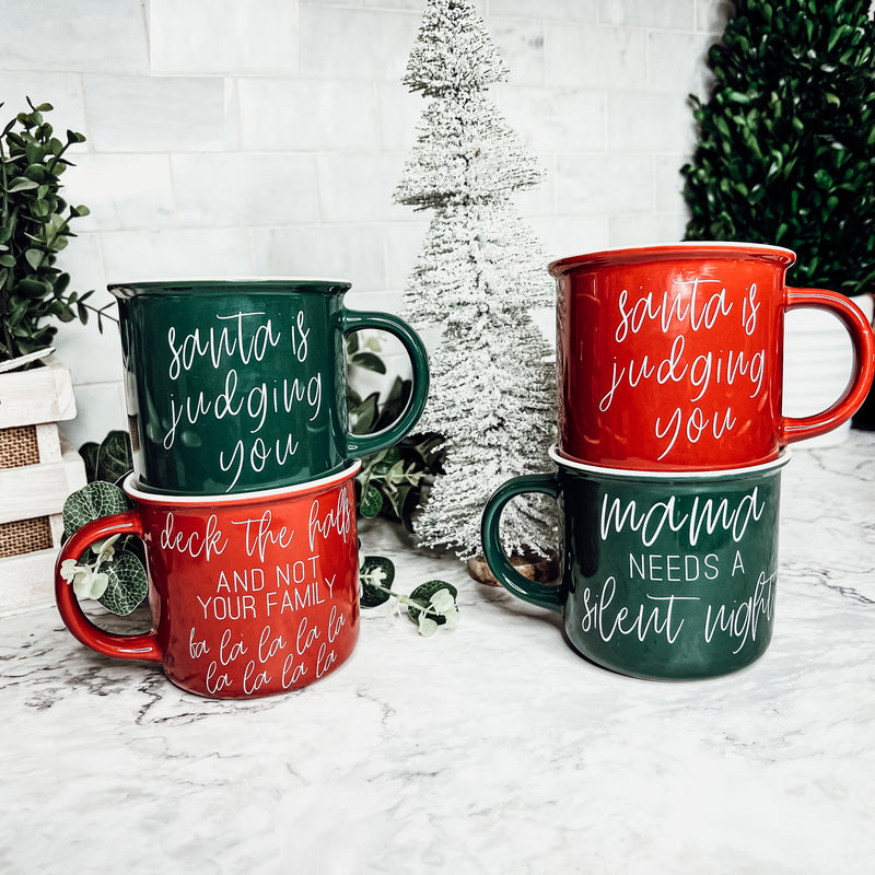 Mama Needs a Silent Night Green Mug