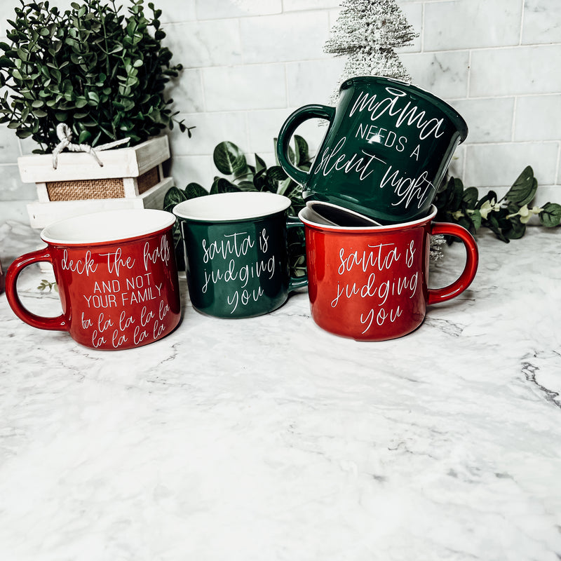 Mama Needs a Silent Night Green Mug