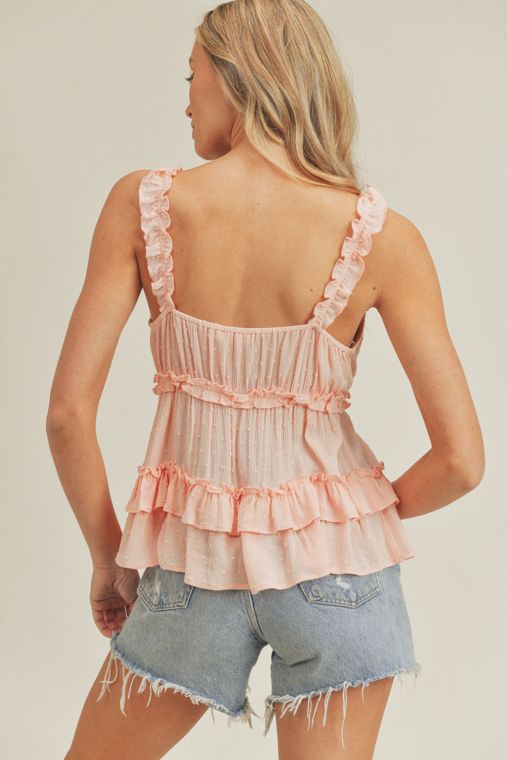 Pink Ruffle Tiered Cami
